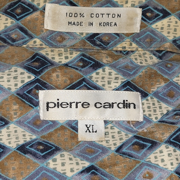 Pierre Cardin Button Down Short Sleeve Collar Shirt, XL, RARE Vintage - Picture 6 of 7